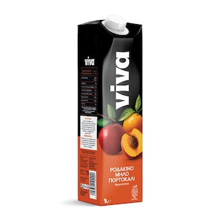 VIVA FRESH | Φρουτοποτό Ροδάκινο Μήλο Πορτοκάλι 1lt