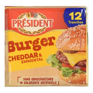 PRESIDENT | Τυρί Cheddar Emmental Burger Φέτες 200g