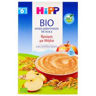 HIPP | Κρέμα Δημητριακών με Γάλα Βρώμη Μήλο 250g
