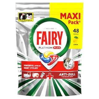 FAIRY | Κάψουλες Πλυντηρίου Πιάτων Platinum Plus Anti-Dull Lemon 48 Τεμάχια