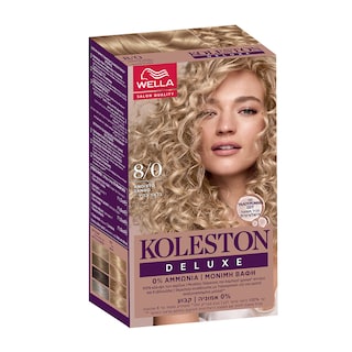 KOLESTON | Βαφή Μαλλιών 8/0 Ανοιχτό Ξανθό Deluxe Kit 1 Τεμάχιο