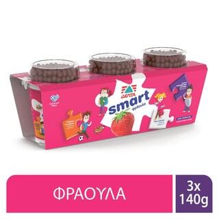 SMART | Επιδόρπιο Γιαουρτιού Φράουλα 3x140g