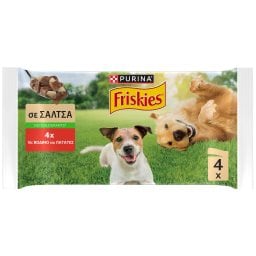 FRISKIES | Σκυλοτροφή Βοδινό και Πατάτες σε Σάλτσα 4x85g