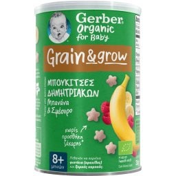 NESTLE | Μπουκιές Δημητριακών Gerber Bio Μπανάνα και Σμέουρο 35g