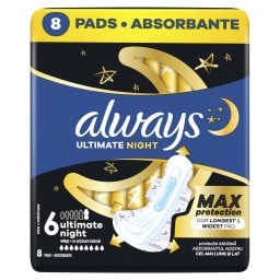 ALWAYS | Σερβιέτες Ultimate Maxi Night 8 Τεμάχια