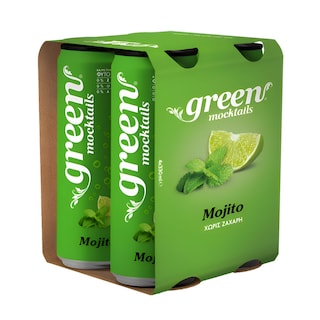 GREEN | Αναψυκτικό Mocktail Mojito με Στέβια 4x330ml