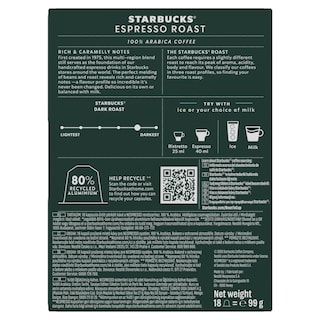 STARBUCKS | Κάψουλες Καφέ Espresso Roast 99g