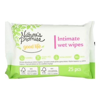 NATURE'S PROMISE | Υγρά Μαντηλάκια Ευαίσθητης Περιοχής 25 Τεμάχια