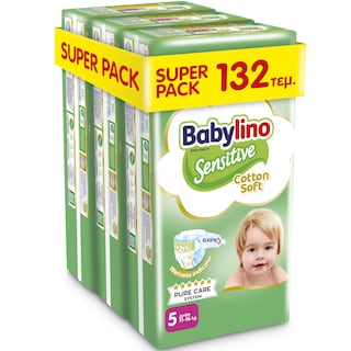 BABYLINO | Πάνες Sensitive Cotton Soft No5 132 Τεμάχια