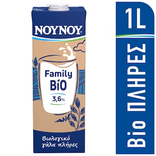 ΝΟΥΝΟΥ | FAMILY | Cow Milk High Heat Processed Bio Full Fat 1lt
