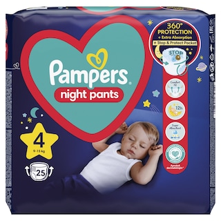 PAMPERS | Πάνες Βρακάκι Μωρού Night Pants Νο4 25 Τεμάχια