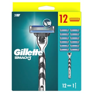 GILLETTE | Ξυριστική Μηχανή Mach3 + 12 Ανταλλακτικά 1 Τεμάχιο