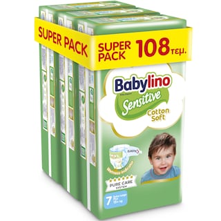BABYLINO | Πάνες Sensitive Cotton Soft No7 108 Τεμάχια