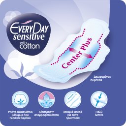 EVERY DAY | Σερβιέτες Sensitive Cotton Normal Ultra Plus 30 Τεμάχια