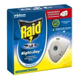 RAID | Εντoμοαπωθητικό Night & Day Διπλό Ανταλλακτικό 1 Τεμάχιο