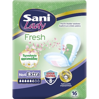 SANI | Σερβιέτες Ακράτειας Lady Fresh Extra Nο4 16 Τεμάχια