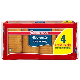 ΠΑΠΑΔΟΠΟΥΛΟΥ Φρυγανιές Σταρένιες 4x127.5g