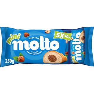 MOLTO | Κρουασάν Μίνι Πραλίνα Φουντουκιού 5x50g