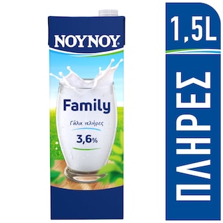ΝΟΥΝΟΥ | FAMILY | Γάλα Πλήρες Αγελαδινό 1.5lt