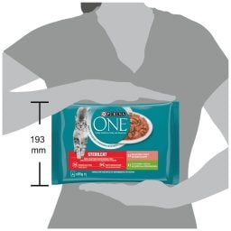 PURINA ONE | Γατοτροφή Sterilcat Σολομός Καρότα Γαλοπούλα Φασολάκια 4x85g