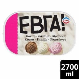 ΕΒΓΑ | Παγωτό Κακάο Βανίλια Φράουλα 1.35kg