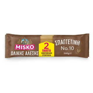 MISKO | Σπαγγετίνη Νο10 Ολικής Άλεσης 2x500g