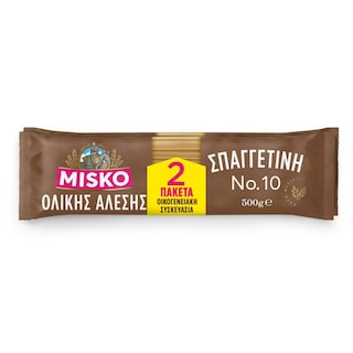 MISKO | Σπαγγετίνη Νο10 Ολικής Άλεσης 2x500g