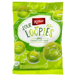 KITBIS | Ζελεδάκια Sour Loopies Γεύση Μήλο 100g