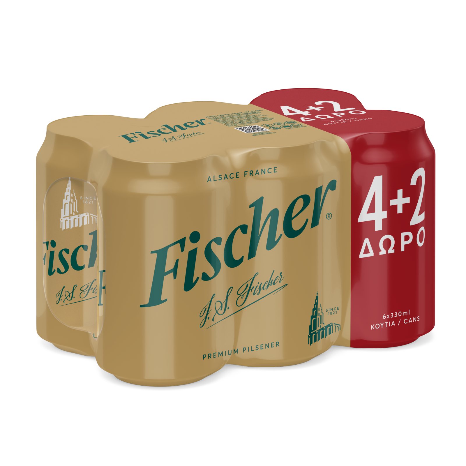 FISCHER Μπύρα Pilsner 330ml 4+2 Δώρο