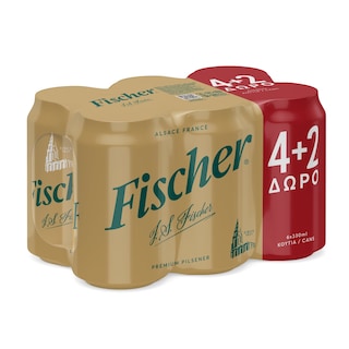 FISCHER | Μπύρα Pilsner 330ml 4+2 Δώρο