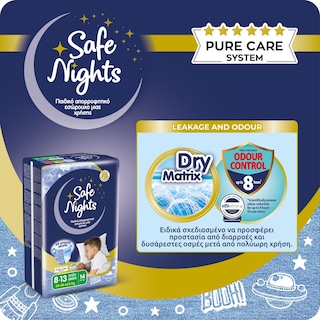 SAFE NIGHTS | Εσώρουχο Kids Pants Αγόρι 8-13 Ετών 14 Τεμάχια