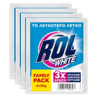 ROL | Λευκαντικό Ρούχων White Σκόνη 4Χ50g