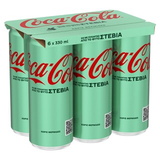 COCA COLA | Αναψυκτικό Cola Στέβια Κουτί 6x330ml