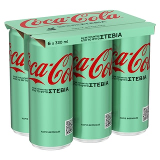 COCA COLA | Αναψυκτικό Cola Στέβια Κουτί 6x330ml