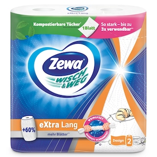 ZEWA | Χαρτί Κουζίνας Wisch & Weg Extra Lang 2 Τεμάχια