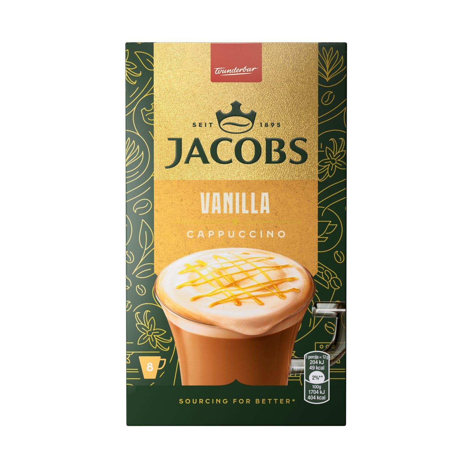 JACOBS Στιγμιαίος Καφές Cappuccino Βανίλια 8x12g