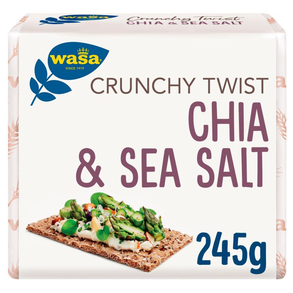 WASA Φρυγανιές Crunchy Twist Chia & Sea Salt 245g