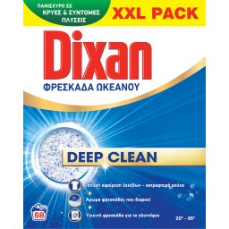 DIXAN | Σκόνη Πλυντηρίου Ρούχων Φρεσκάδα Ωκεανού 68 Μεζούρες