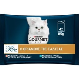 GOURMET | Γατοτροφή Θρίαμβος Σάλτσας Σολομός Τόνος 4x85g