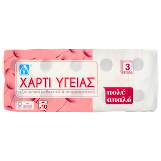 ΑΒ | Χαρτί Υγείας Soft 3 Φύλλα 10 Ρολά 1.3kg