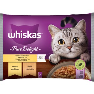 WHISKAS | Γατοτροφή Pure Delight Πουλερικά σε Ζελέ 4x85g