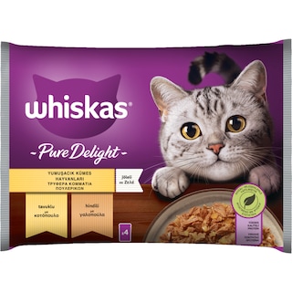 WHISKAS | Γατοτροφή Pure Delight Πουλερικά σε Ζελέ 4x85g