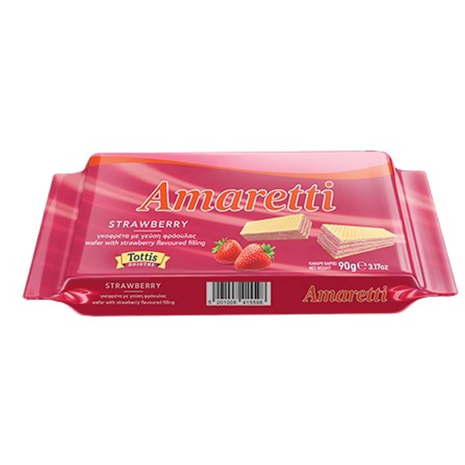 AMARETTI Γκοφρέτα Φράουλα 90g