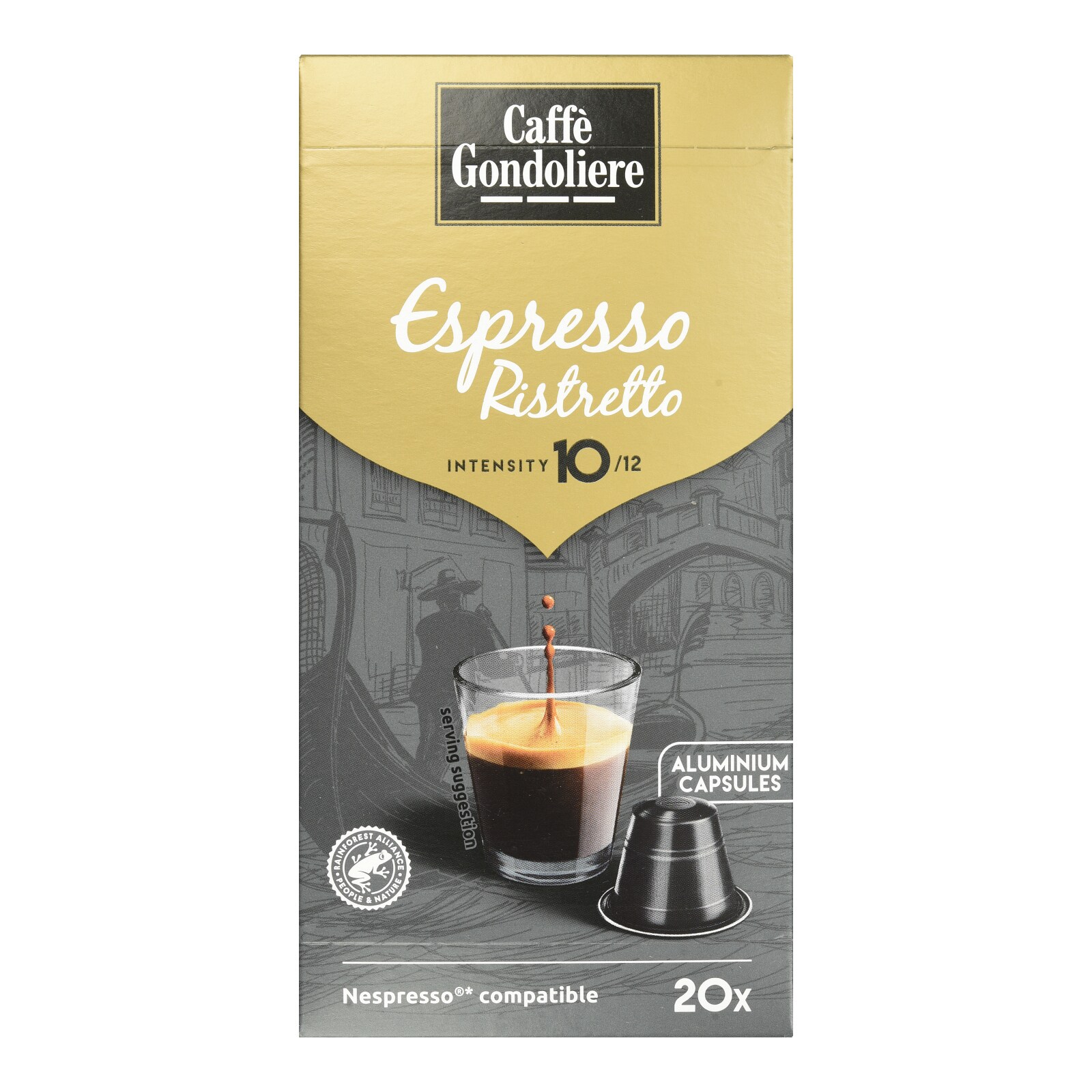 GONDOLIERE Κάψουλες Καφέ Espresso Ristretto 20x5.5g