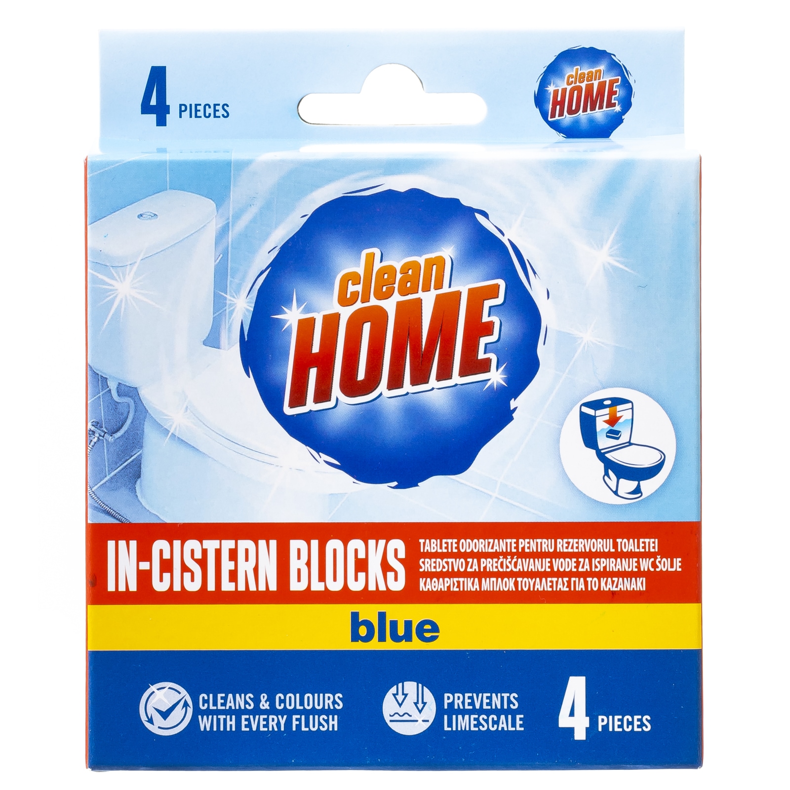 CLEAN HOME Καθαριστικό Μπλοκ για Καζανάκι Φρεσκάδα Ωκεανού 4x50g