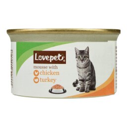 LOVEPET | Γατοτροφή Μους Κοτόπουλο Γαλοπούλα 85g