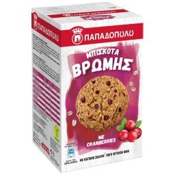 ΠΑΠΑΔΟΠΟΥΛΟΥ | Μπισκότα Βρώμης Cranberries 155g