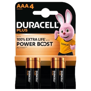 DURACELL | Μπαταρίες Αλκαλικές Plus Power Boost AAA 4 Τεμάχια