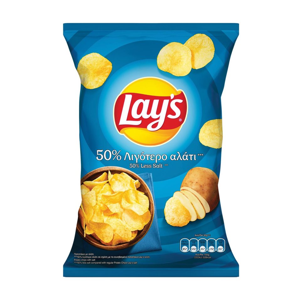 LAYS Τσιπς . 50% Λιγότερο Αλάτι