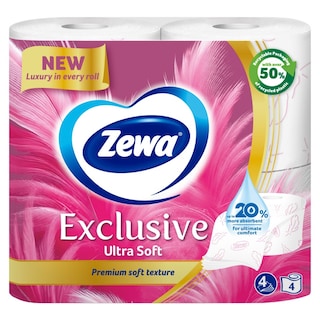 ZEWA | Χαρτί Υγείας Exclusive Ultra Soft 4 Φύλλα 4 Ρολά 456g